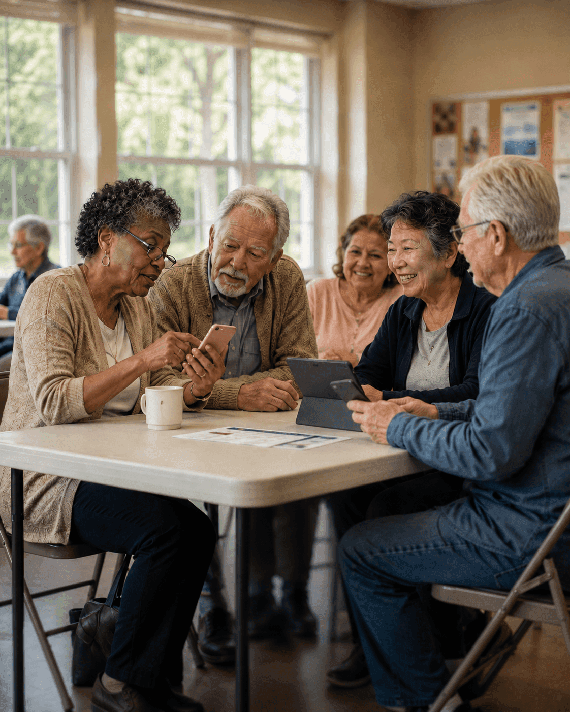 Older adults learning together at a GOLD community workshop